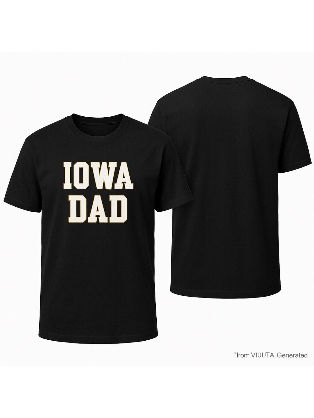 Iowa Dad Fanatics Mens 2XL Black T Shirt NCAA Licensed Cotton Casual Tee